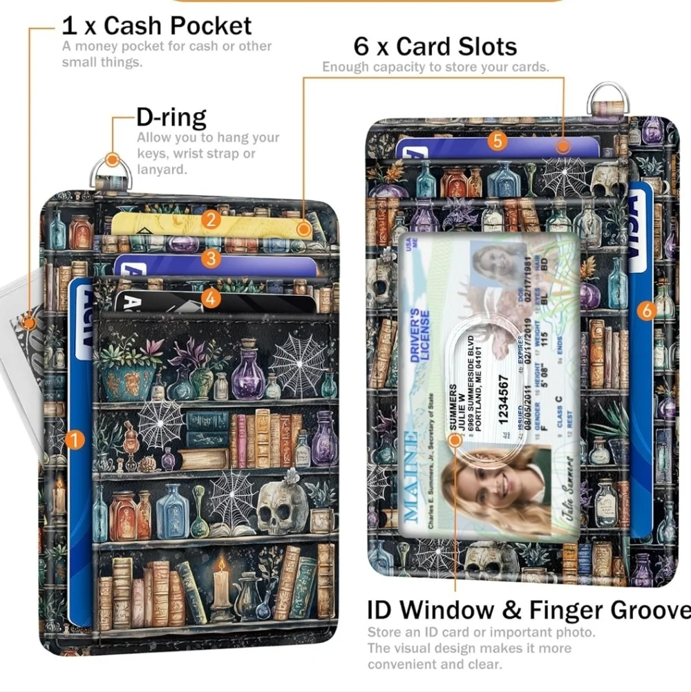 Mystical Bookcase Tablet Case with Card Slots